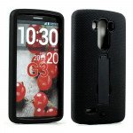 Wholesale LG G3 Armor Hybrid Stand Case (Black Black)